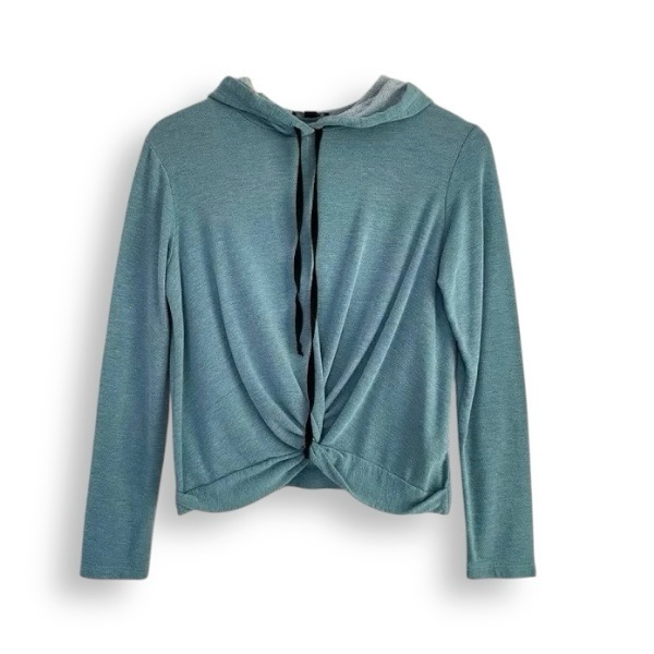 Anthropologie Drew Twist Front Pullover Knot Front Hoodie
